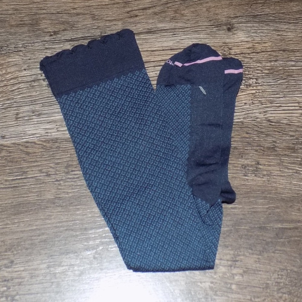 Dr. Motion Compression Socks Women OS Navy Blue Good Geometric Knee High - Picture 5 of 5